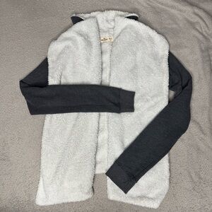 Hollister Cardigan Sweater Women's XS/S Waterfall Collar Gray Casual Relax